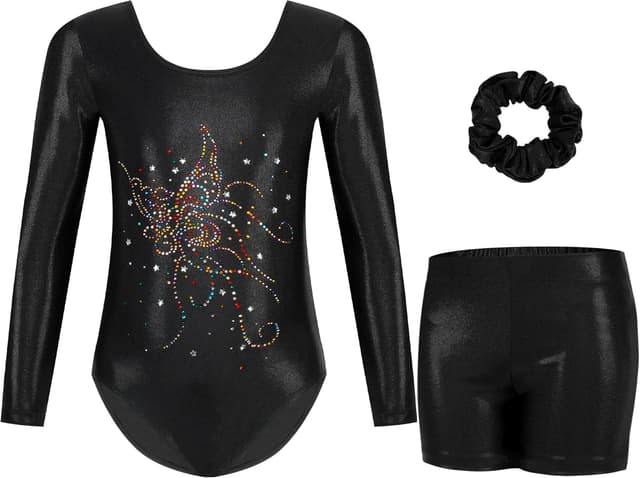 Detalle 2 de Gogokids Girls Three-Piece Gymnastics Leotards, Long Sleeve Gymnastics Set with Shorts and Hairband, Sparkling Ballet Dancing Unitards - Gymnastics Outfit with Gradient Color Design for 3-12 Years
Gogokids Girls Three-Piece Gymnastics Leotards, Lon…