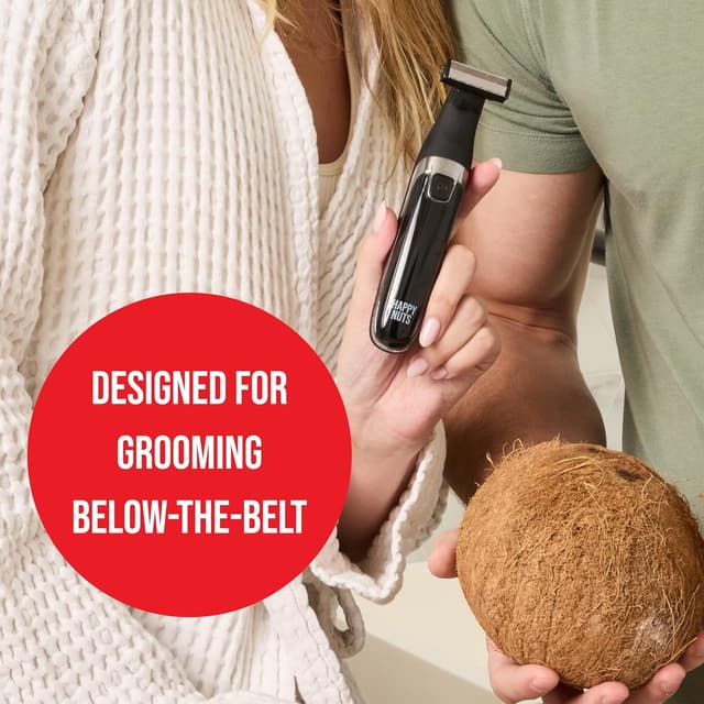 Detalle 2 de HAPPY NUTS The Ballber™ Electric Body Hair Trimmer for Men (IPX7 Waterproof) — Mens Groomer Kit