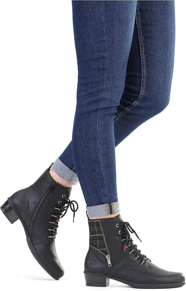 Detalle 2 de Rieker Y0700 : bottine femme à talon plat en cuir synthétique