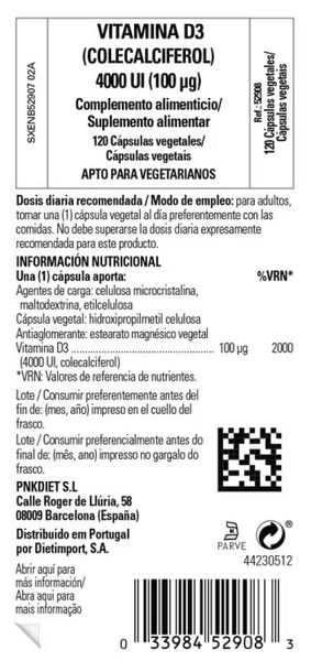 Detalle 2 de Solgar Vitamina D3 4000 UI 120 cápsulas 💊