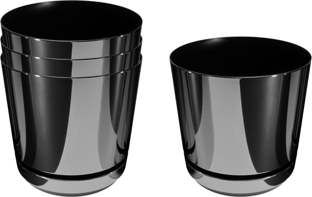 Imagen de KERD Set Blumentöpfe 16 cm Glänzend Schwarz en OfertitasTOP