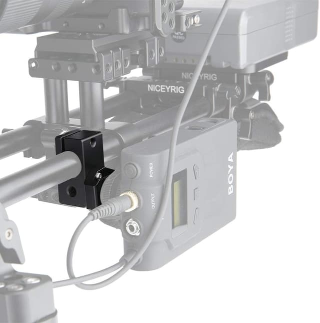 Detalle 2 de NICEYRIG 15mm Rod Clamp with Cold Shoe Mount Adapter for DSLR Monitors, Lights & Video Accessories