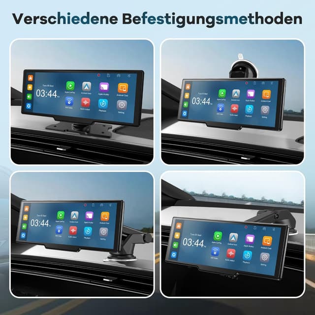 Detalle 2 de 2026 10,26-Zoll CarPlay & Android Auto Buddy Display inkl. GPS, 4K Dashcam, Rückfahrkamera und Bluetooth 5.2