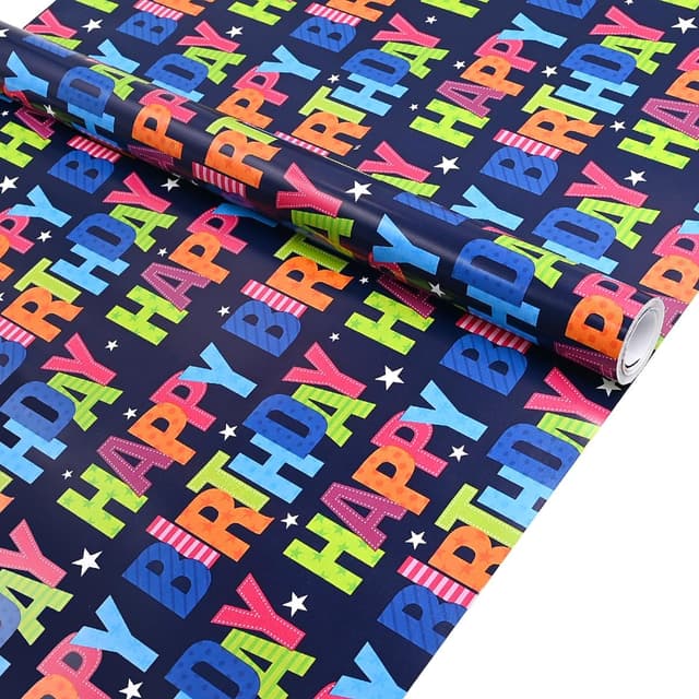 Thumbnail 3 de ADQUATOR 10m×43cm Happy Birthday wrapping paper