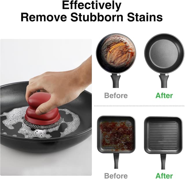 Thumbnail 5 de Scrubber for Cast Iron Pan with 2 Scrapers