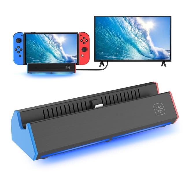 Detalle de iPLYGAM Switch Dock for Nintendo Switch 1 & Switch OLED (Portable TV Dock, 4K HDMI + USB Ports)