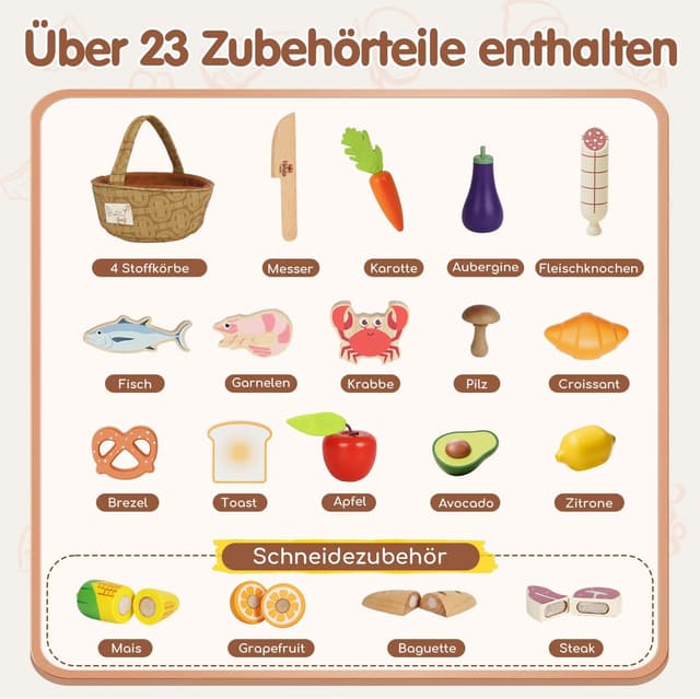 Thumbnail 6 de Lehoo Castle Kinderküche Zubehör 23 Teile 🍽