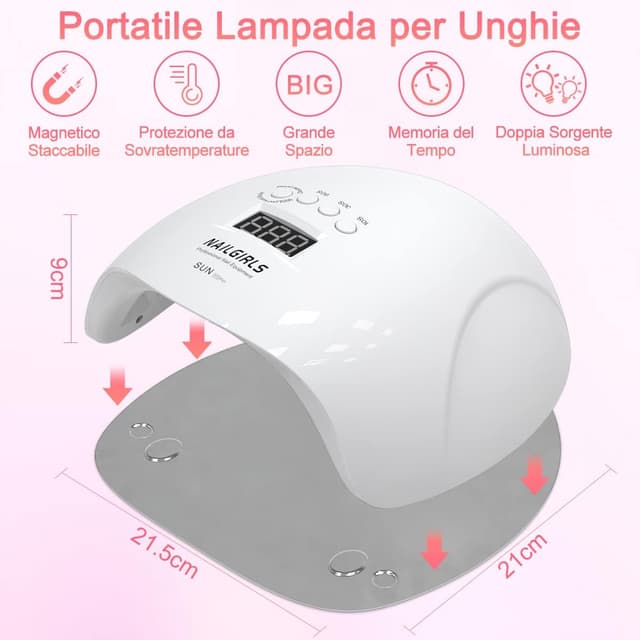 Thumbnail 5 de NAILGIRLS 150W lampada UV per unghie con sensore e 4 timer 💅