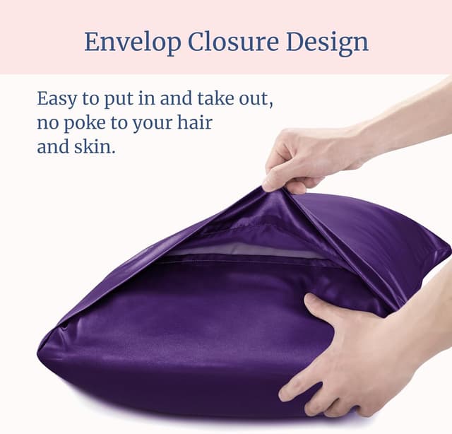 Thumbnail 5 de BEDELITE Satin Pillowcase 2 Pack Queen Plum