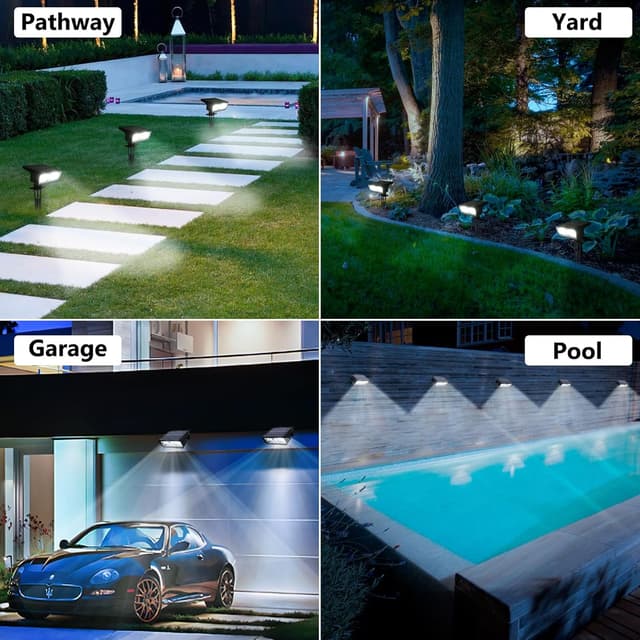 Detalle de Moxled Solar Lights Outdoor Garden (4-pack) 6500K cool white IP65 solar spotlights