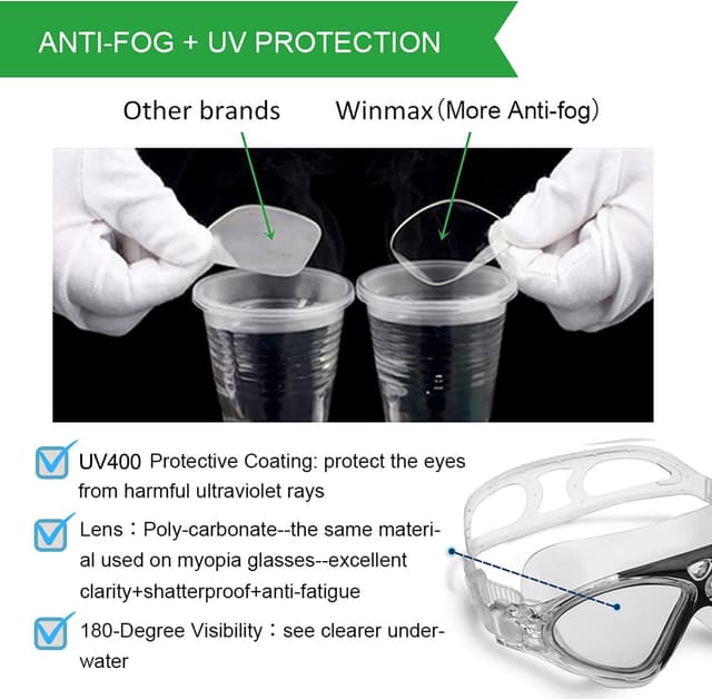 Detalle de Swimming Goggles for Adults and Kids – Anti-fog, leak-resistant UV protection clear-vision goggles