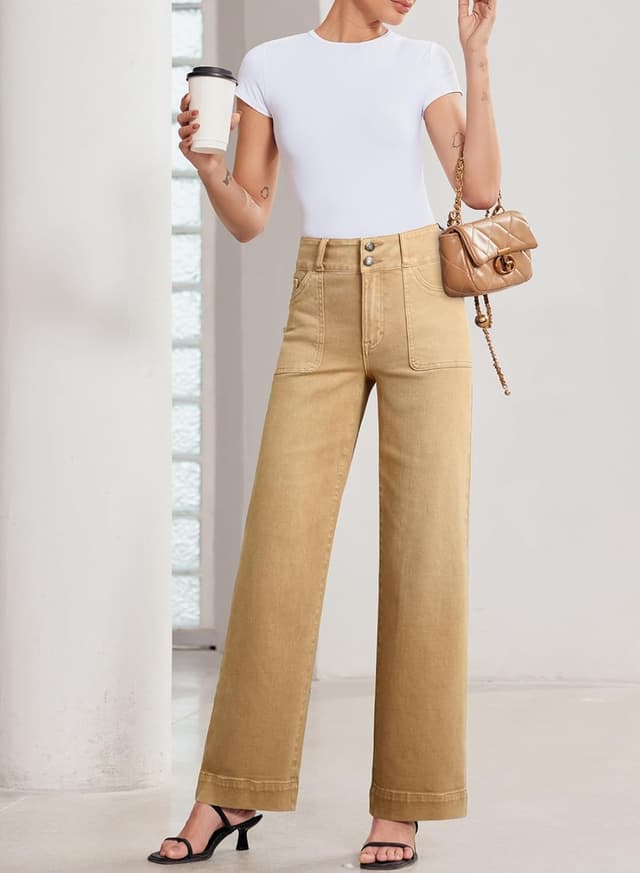 Thumbnail 4 de Sidefeel High Waisted Wide Leg Jeans