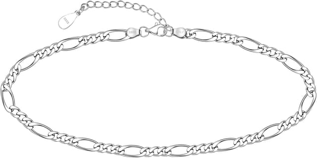 Detalle de CHIC & ARTSY Damen Fußkettchen Armband aus 925 Sterling Silber – verstellbar, Geschenkbox