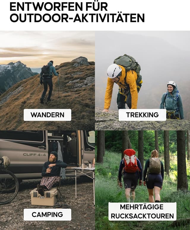 Detalle de DANISH ENDURANCE Kurze Merino Wandersocken mit leichtem Polster (3 Paar) – unisex