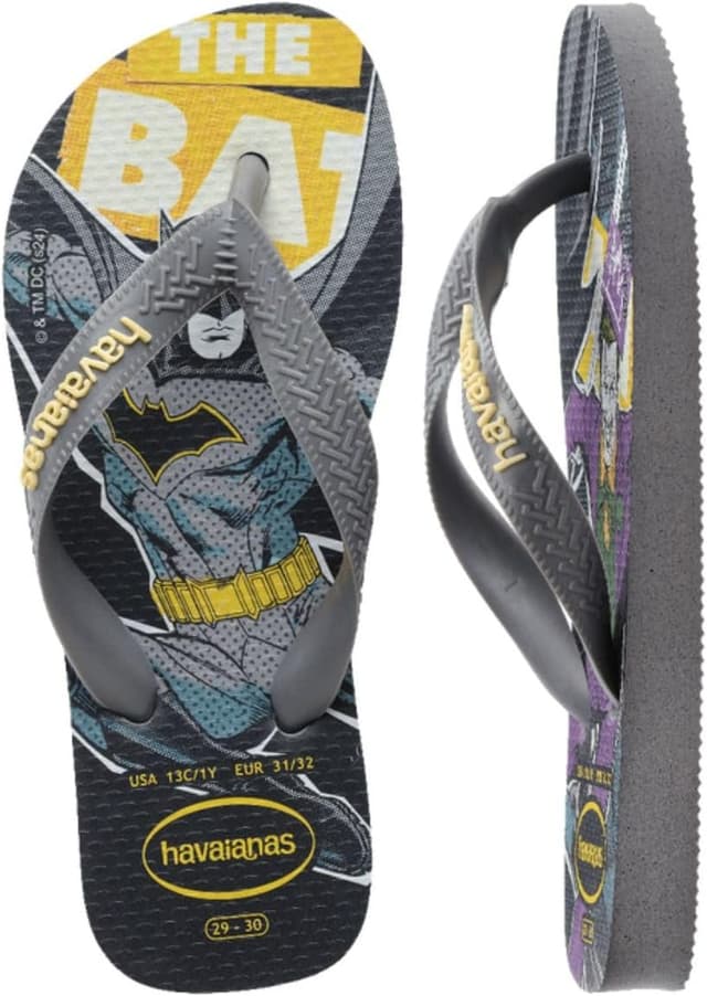 Detalle de Havaianas Kids Top Herois DC infradito unisex per bambini e ragazzi, grigio acciaio