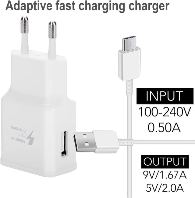 Detalle 2 de Caricabatterie USB per Samsung con cavo USB-C 1,5 m: compatibile S23/S22/S21/S20 e molti altri modelli
