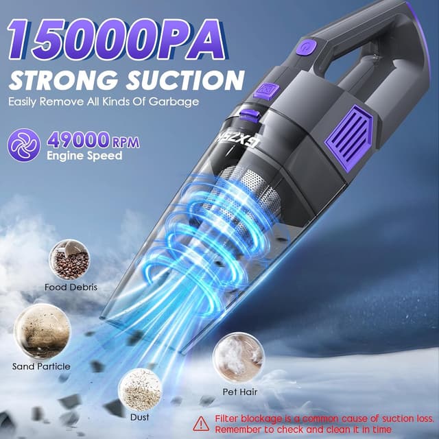 Detalle 2 de Gxzsk Gxzsk Handheld Vacuum 15000PA