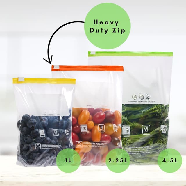 Detalle de Reusable Freezer Bags Set 50Pcs