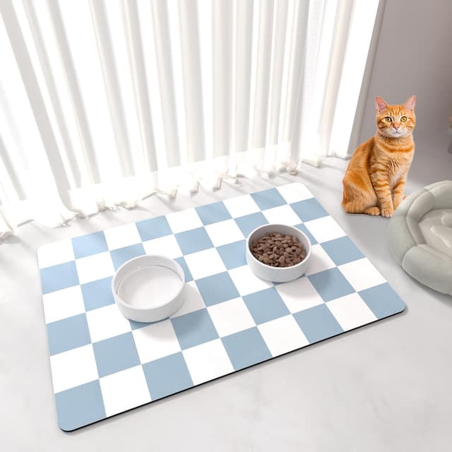 Thumbnail 6 de BLESWIN Dog Food Mat (51 x 30.5cm) – non-slip checkered placemat for messy eaters