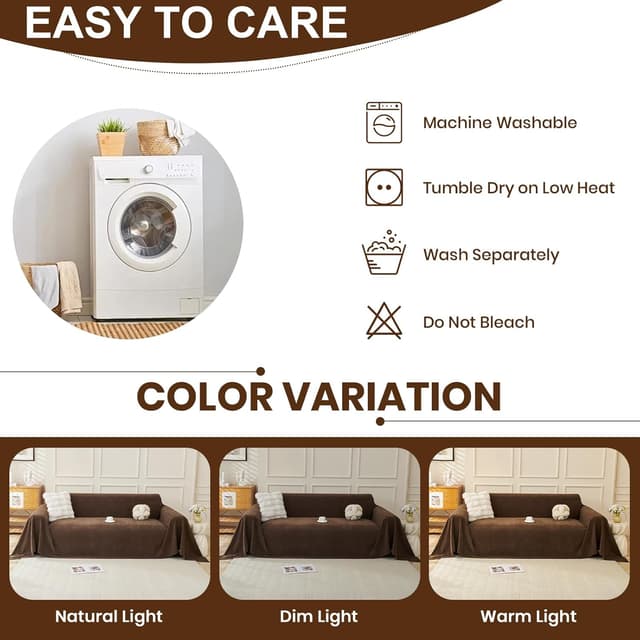 Thumbnail 6 de Royhom Telo Copridivano 180x300 Marrone