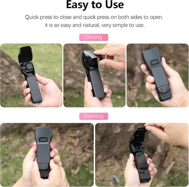 Thumbnail 6 de Coque de protection d’écran AMAZEAR pour DJI Osmo Pocket 3 (capuchon d’objectif) – rigide avec doublure douce, rose