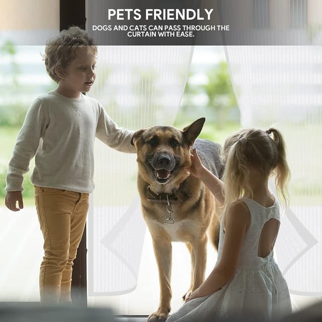 Detalle 2 de EGNBU Heavy Duty Magnetic Fly Screen Door (90x210CM) with Powerful Magnets & Full Frame Magic Tape