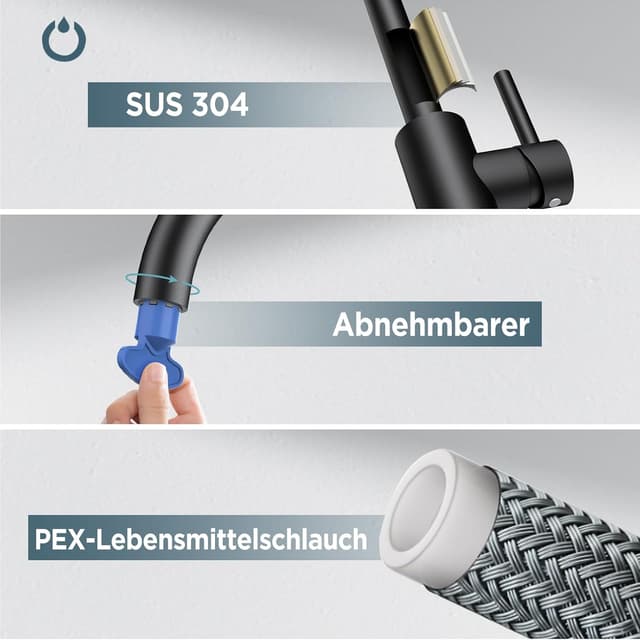 Detalle 2 de FORIOUS Küchenarmatur mit 360° Drehung