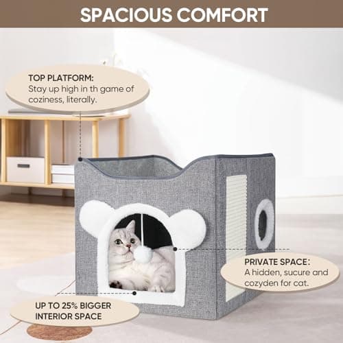 Detalle 2 de Furjoy Niche pour chat pliable avec 2 coussins