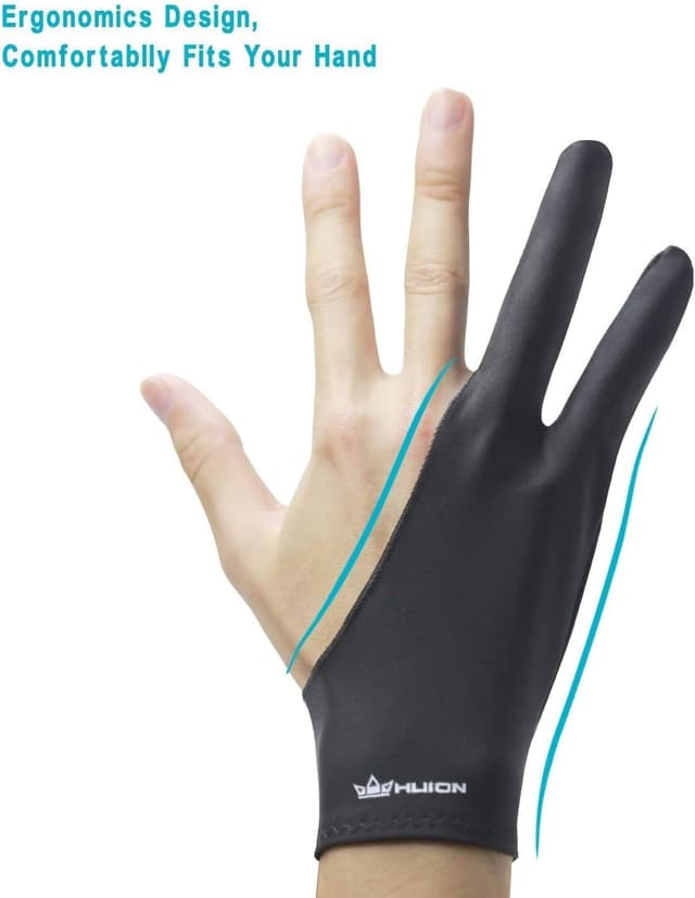 Detalle de Huion Cura Antifouling-Künstlerhandschuh für Grafiktabletts und Licht-Box-Anwender (Einheitsgröße)