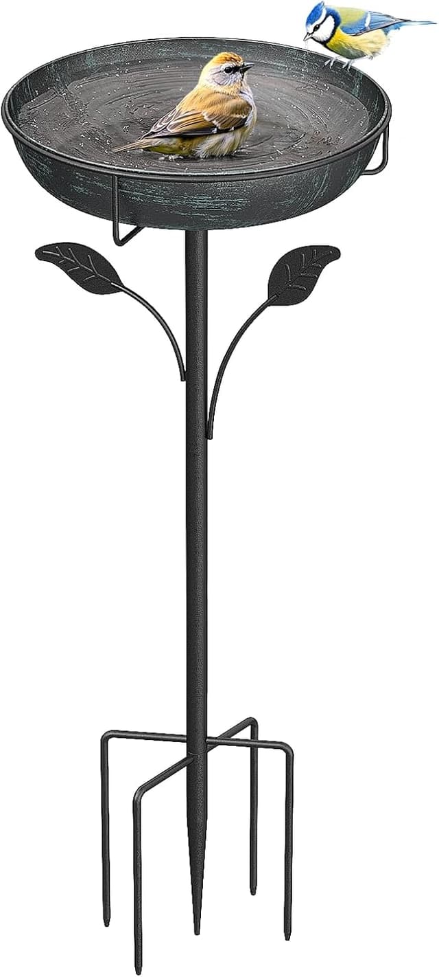 Thumbnail 6 de WELDUN Vogeltränke Vogelbad 30 cm aus Metall – Futter- und Wasserschale für draußen