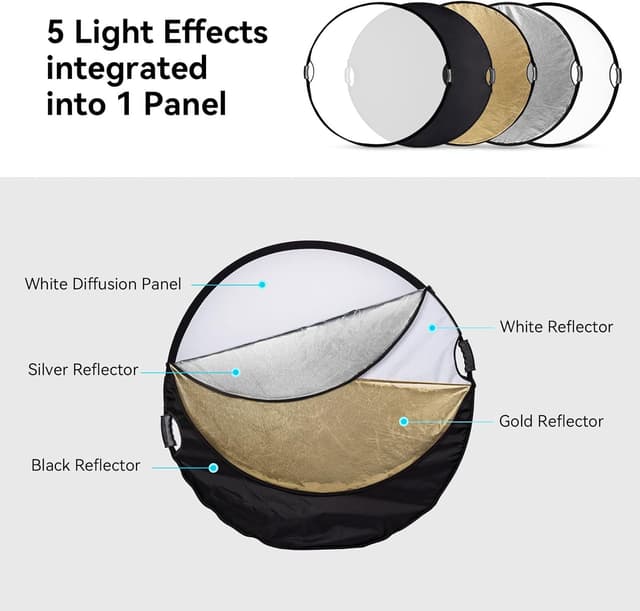 Detalle de SmallRig 5-in-1 Reflektor 80 cm (32 Zoll) mit Doppelgriff – 4129