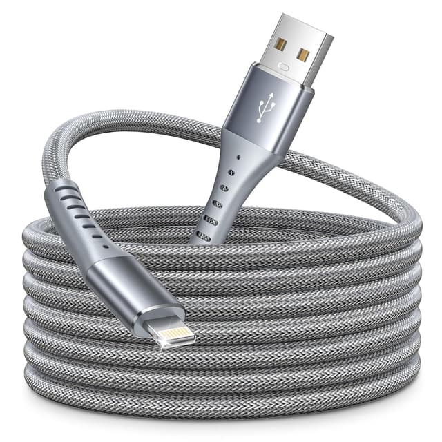 Detalle de XUDUO Long iPhone Charger (3m) – MFi-certified Lightning cable for fast charge & sync