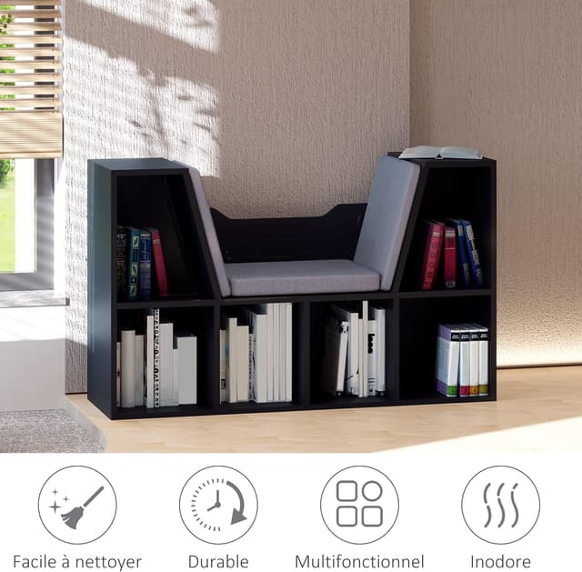 Thumbnail 6 de HOMCOM Bibliothèque banc 2 en 1 102 cm