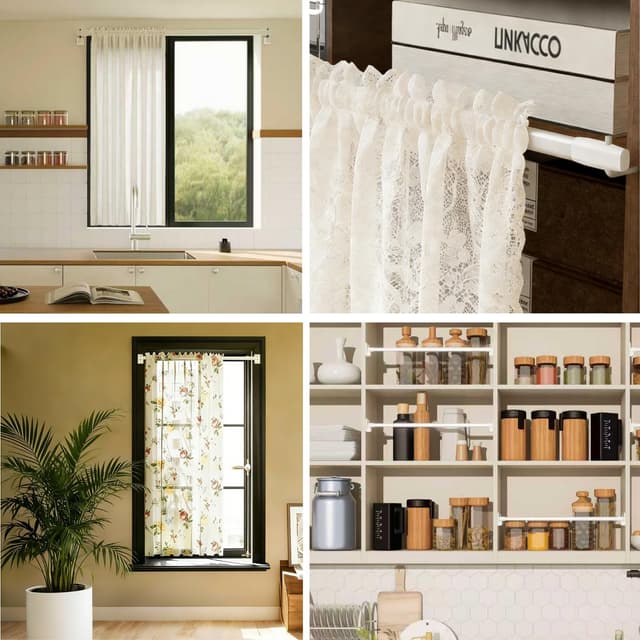 Detalle de Vitragestange ausziehbar 80-130 cm, 2er Set