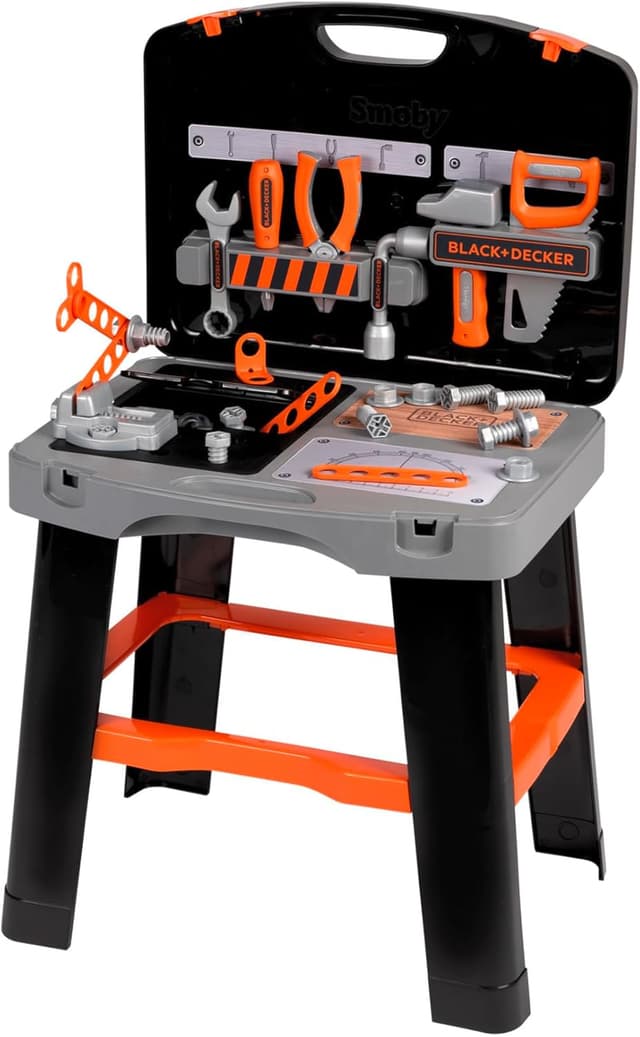 Detalle de Smoby Black & Decker Banco de Trabajo maletín 33 accesorios