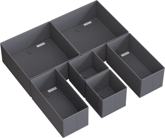 Detalle de SONGMICS RDZ06G set di 6 divisori per cassetti in TNT pieghevoli