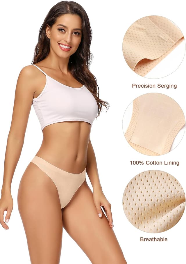 Detalle 2 de Voenxe Seamless Knickers for Women 5-Pack – no VPL invisible microfibre bikini briefs