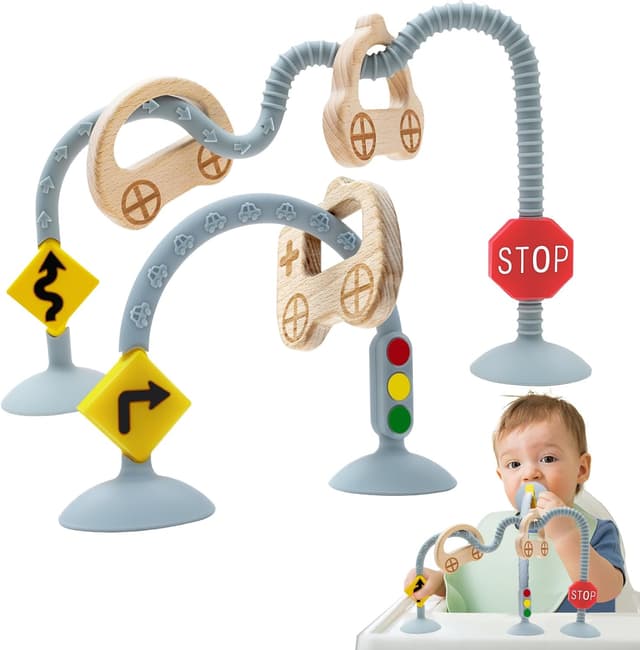 Detalle de AiTuiTui Infant Relief Sensory Traffic Suction Cup High Chair Toys (6–12 months)