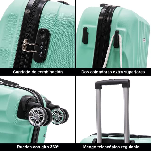 Thumbnail 4 de RAYKONG Juego de maletas ABS rígida 3 piezas 78cm