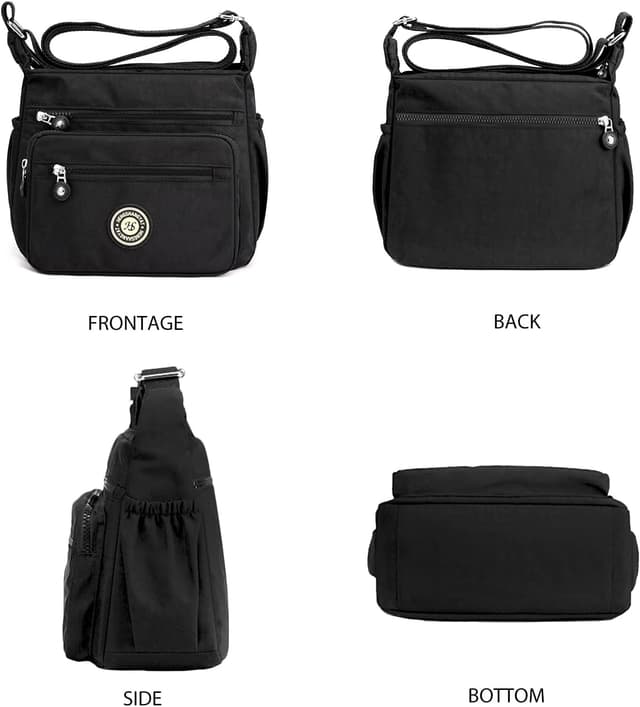 Detalle de Womens Multi-Pocket Casual Crossbody Handbag Waterproof Canvas Shoulder Bag