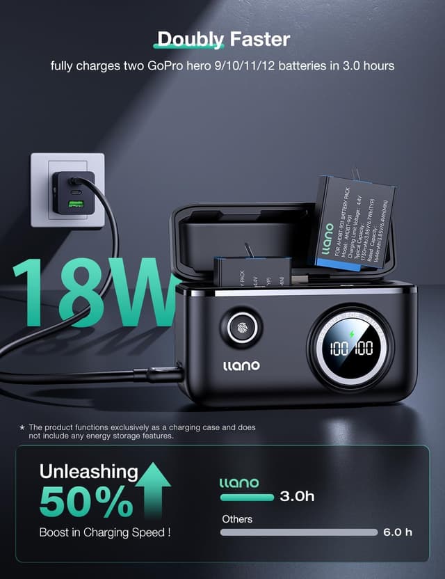 Thumbnail 2 de llano Hero 12 Schnelles Ladegerät 2 Akkus