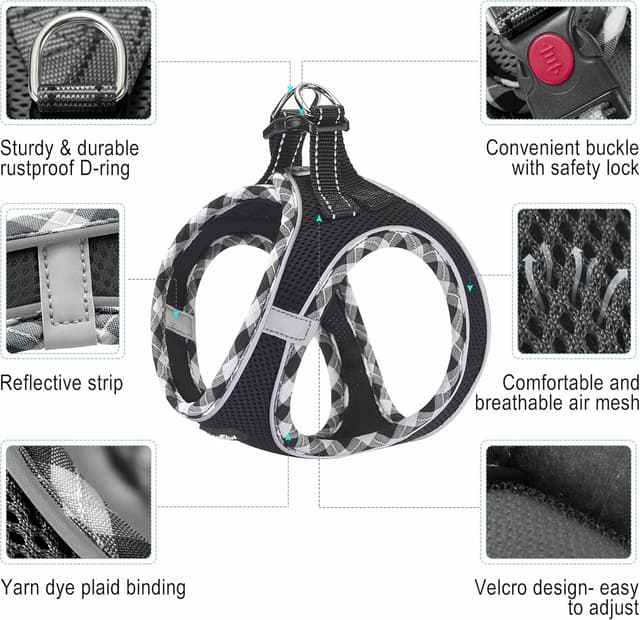 Detalle 2 de haapaw Dog Harness and Lead Set – No Pull adjustable step-in harness with reflective padded vest