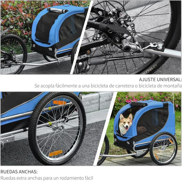 Thumbnail 4 de PawHut Remolque Bicicleta Perros 30 kg