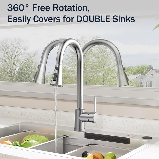 Detalle 2 de YEAUPE PRO Grifo Cocina Extraible con caño giratorio 360°