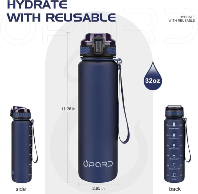 Detalle de Opard Trinkflasche 1L mit Früchtebehälter und Teesieb – BPA-frei, mit Zeit- und Volumenmarkierung