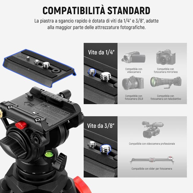 Thumbnail 6 de NEEWER TP73 treppiede video 6kg compatibile DSLR