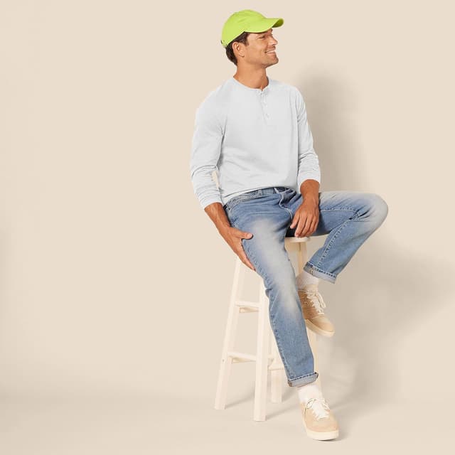 Detalle de Amazon Essentials Henley Shirt Long Sleeve