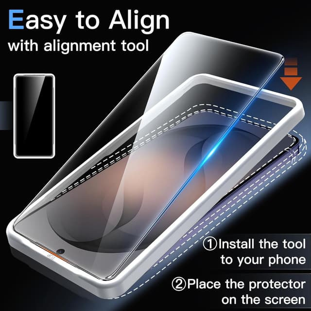 Detalle de JETech Pellicola Protettiva in vetro temperato 9H per Samsung Galaxy S26 Ultra (3 pezzi) con strumento di installazione