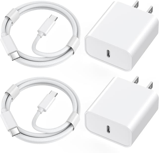 Detalle de iPhone Fast Charging 20W USB-C Charger + 2Pack 3FT Woven Cable (USB-C to USB-C)