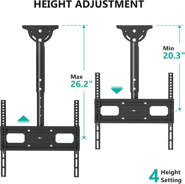 Detalle de WALI CM2665-P Ceiling TV Mount 26–65 inch